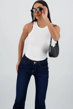 Shasa Ribbed Sleeveless Long Top