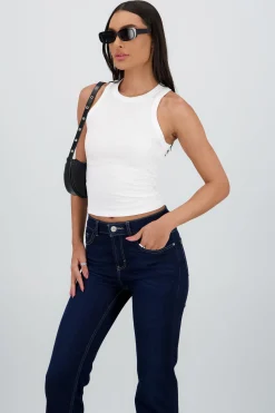Shasa Ribbed Sleeveless Long Top