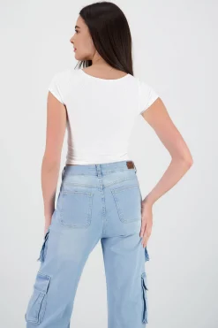 Shasa Ribbed Square Neck Top