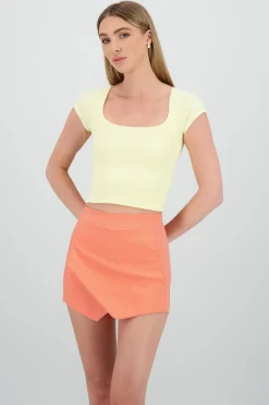 Shasa Ribbed Square Neck Top