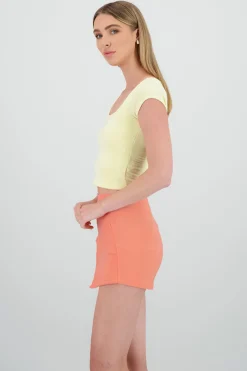 Shasa Ribbed Square Neck Top