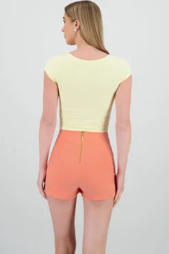 Shasa Ribbed Square Neck Top