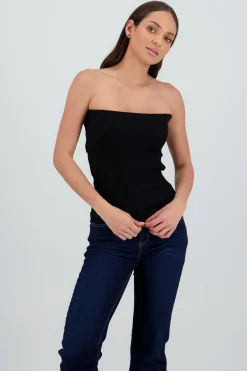 Shasa Ribbed Strapless Top