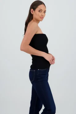 Shasa Ribbed Strapless Top
