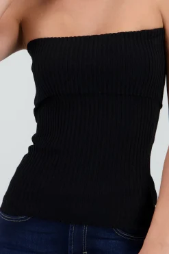 Shasa Ribbed Strapless Top
