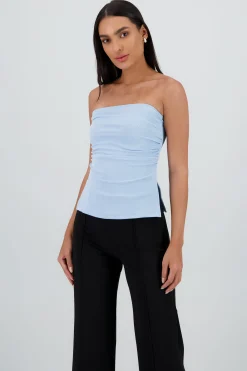 Shasa Ribbed Tube Top with Slit
