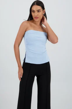 Shasa Ribbed Tube Top with Slit