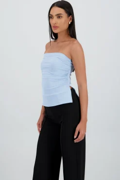 Shasa Ribbed Tube Top with Slit
