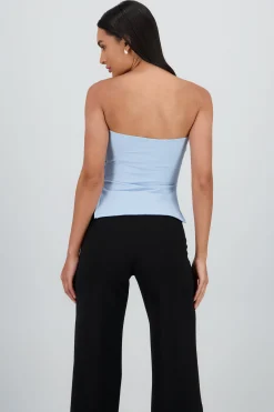 Shasa Ribbed Tube Top with Slit