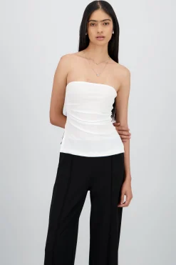 Shasa Ribbed Tube Top with Slit