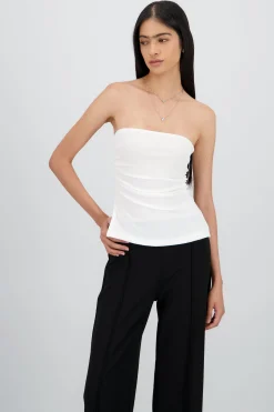Shasa Ribbed Tube Top with Slit