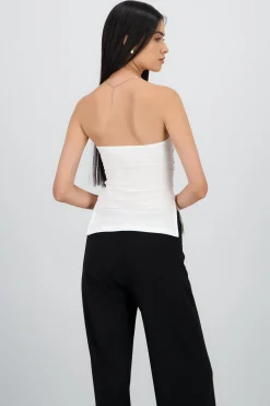 Shasa Ribbed Tube Top with Slit