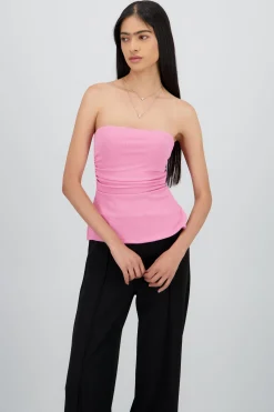 Shasa Ribbed Tube Top with Slit