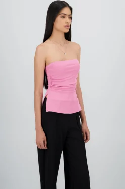 Shasa Ribbed Tube Top with Slit
