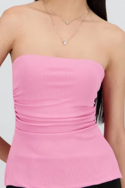 Shasa Ribbed Tube Top with Slit