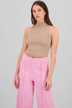 Shasa Ribbed Turtleneck Top