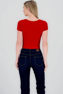 Shasa Round Neck Short Sleeve Bodysuit