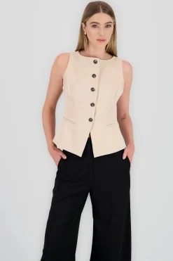 Shasa Round Neck Tarilored Vest