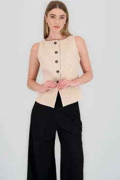 Shasa Round Neck Tarilored Vest