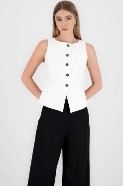 Shasa Round Neck Tarilored Vest