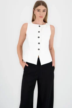 Shasa Round Neck Tarilored Vest