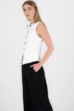 Shasa Round Neck Tarilored Vest