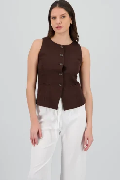 Shasa Round Neck Tarilored Vest