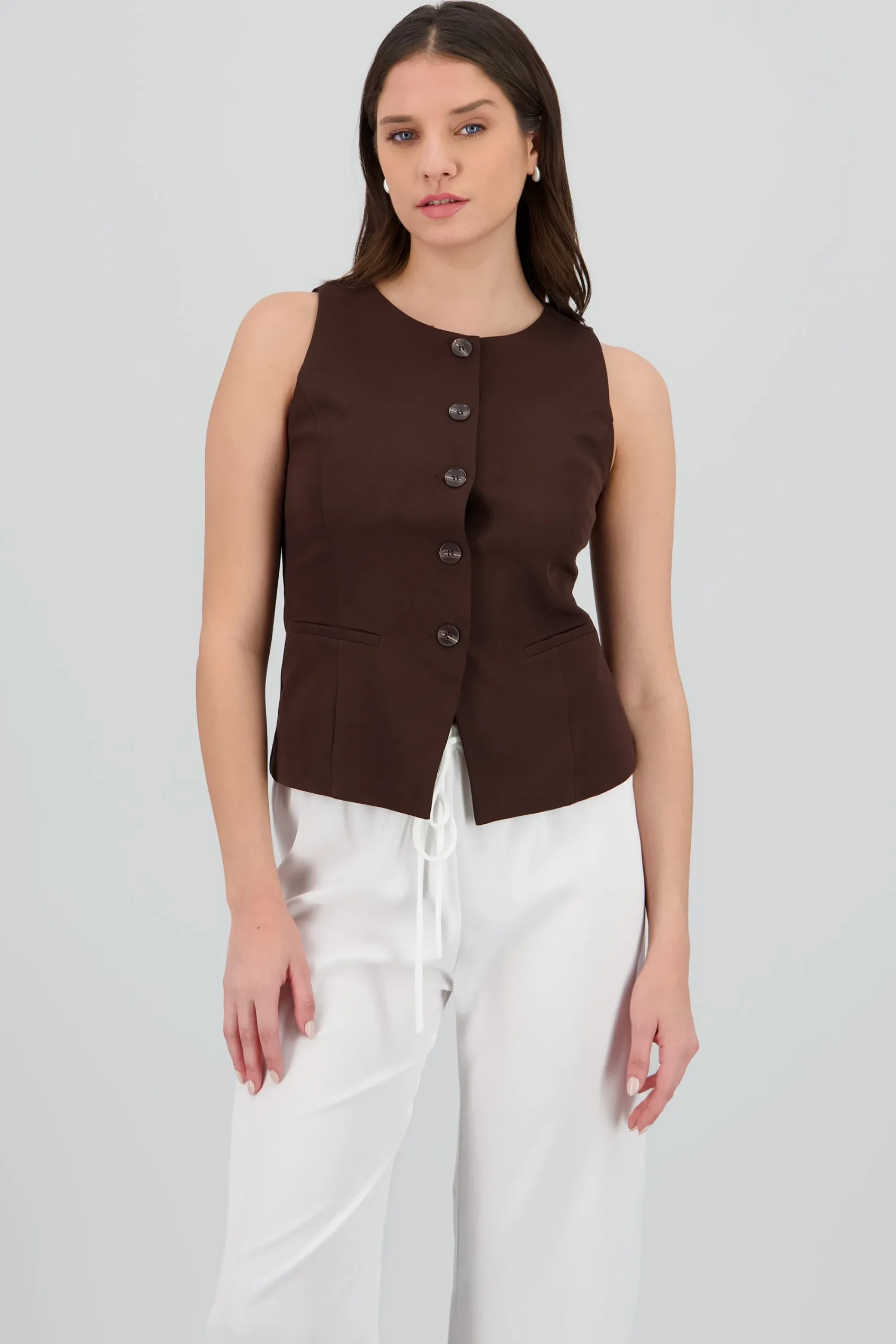 Shasa Round Neck Tarilored Vest