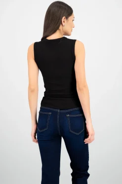 Shasa Round Neck Top with Buttons