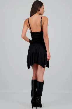 Shasa Ruched Asymmetrical Mini Dress
