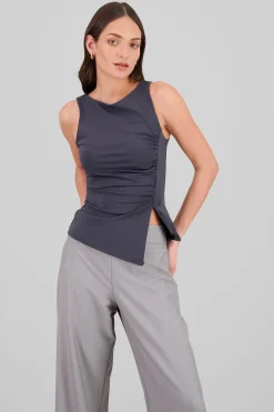 Shasa Ruched Asymmetrical Top
