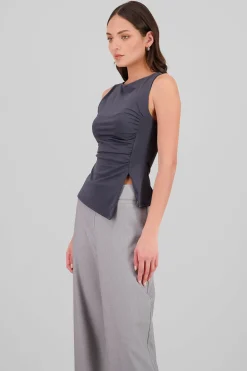 Shasa Ruched Asymmetrical Top
