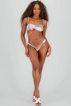 Shasa Ruched Gradient Mesh Bikini