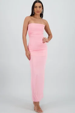Shasa Ruched Maxi Tube Dress