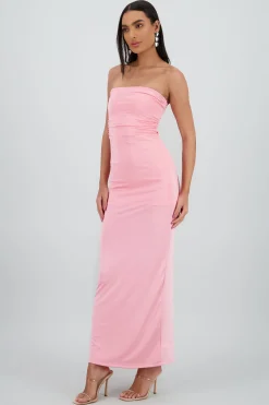 Shasa Ruched Maxi Tube Dress