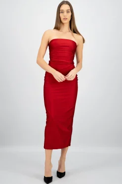 Shasa Ruched Maxi Tube Dress