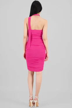 Shasa Ruched Scarf Mini Dress