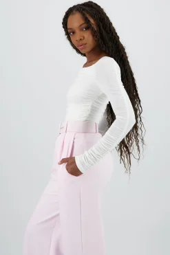 Shasa Ruched Sleeve Bodysuit