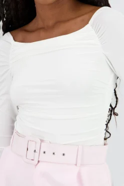 Shasa Ruched Sleeve Bodysuit