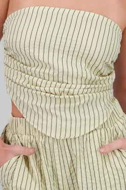 Shasa Ruched Striped Print Top