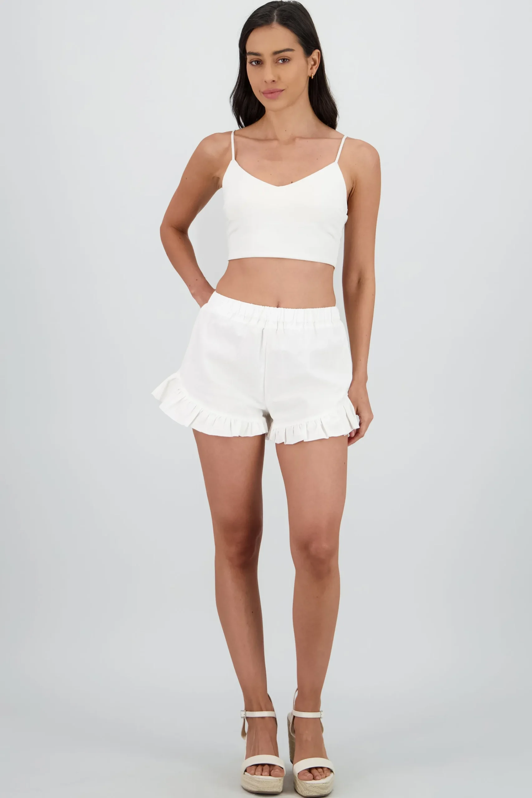 Shasa Ruffle Hem Shorts