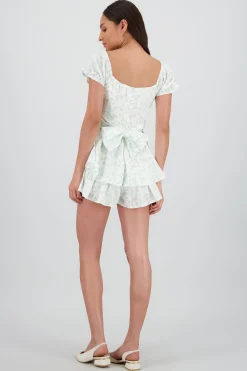 Shasa Ruffled Floral Print Romper