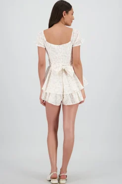 Shasa Ruffled Floral Print Romper