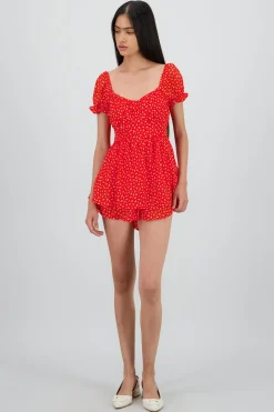 Shasa Ruffled Romper with Mini Floral Print