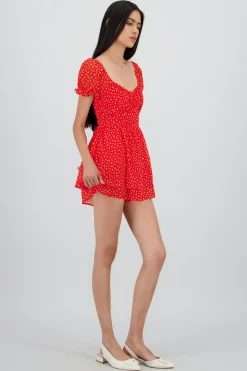 Shasa Ruffled Romper with Mini Floral Print