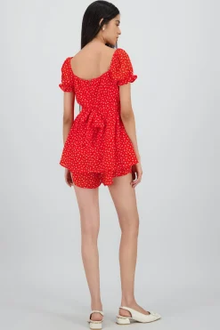 Shasa Ruffled Romper with Mini Floral Print