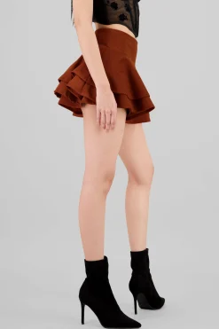 Shasa Ruffled Satin Mini Skrt