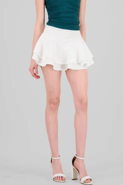 Shasa Ruffled Satin Mini Skrt