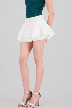 Shasa Ruffled Satin Mini Skrt