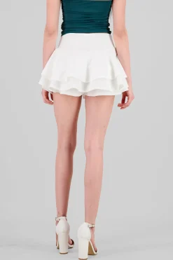 Shasa Ruffled Satin Mini Skrt